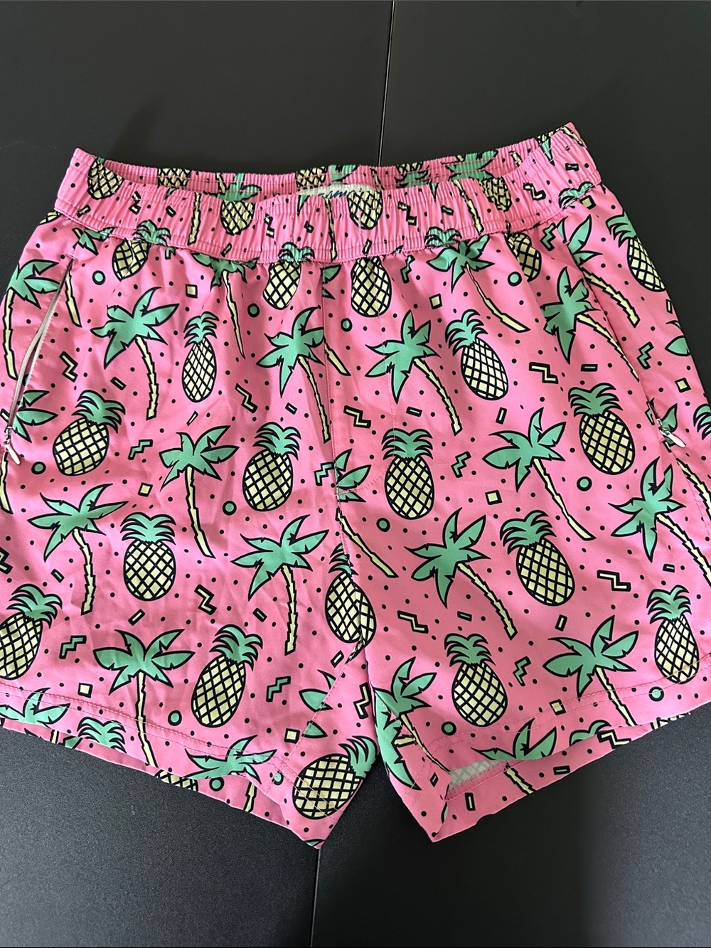 Maamgic Pink Pineapple Print Swim Trunks